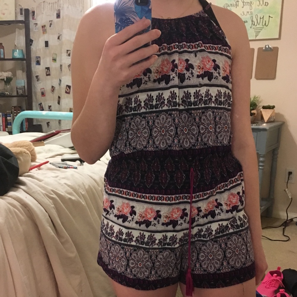 Mossimo Purple Tribal Romper